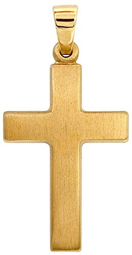 EDELIND Kreuzanhänger Gelbgold 585/14 Karat Echtgold Anhänger für Damen Taufkette Junge Goldkreuz für Damen, Herren, Kinder Kreuzanhänger mit Schmuck Geschenkbox