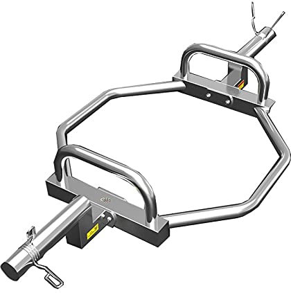Hantel Bar Austrian Bar Hard Pull Squat Stärke Training Fitnessgeräte Zubehör Haushalt Edelstahl Hantel Bar Sechseckige Hantel Hantelscheiben(Silver-Stainless steel)