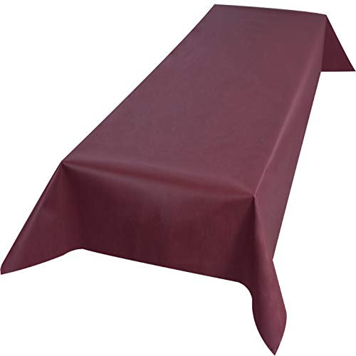 Sensalux Vlies-Tischdecke mit 45% Recyclatanteil, abwaschbare Tischdecke mit Lotuseffekt, 1m x 2,5m Bordeaux