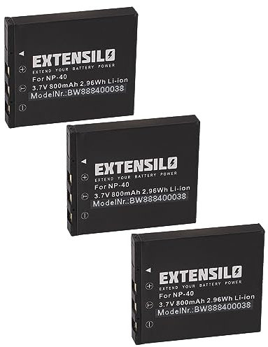 EXTENSILO 3X Akku kompatibel mit Agfa Agfaphoto DC-735 Kamera (800 mAh, 3,7 V, Li-Ion)