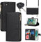Cavor Crossbody iPhone 7/8/SE 2020/SE 2022 Case With Card Holder With Strap,Flip Leather Wallet Case,[9 Card Holder] Zipper Detachable Lanyard Phone Case Cover for Women - Black