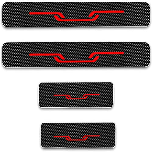 maipula Einstiegsleisten Schutz Für Ford Ranger Carbon Fiber Reflektierend Aufkleber Kratzschutz Pedal Schwelle Abdeckung Rot