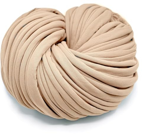 T-Shirt Super Bulky Yarn for arm Knitting Weighted Blanket, Pillow, Pouf, Carpet, Rug, Baskets, Duvet, Throw, pet Bed, Bed Fence, Caramel