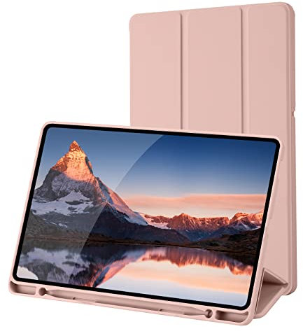 Case for Samsung Galaxy Tab S6 Lite Tablet with Pencil Holder(SM-P620N/P625N/P610/P613/P615/P619), Cover for Samsung Galaxy Tab S6 Lite 10.4 inch 2024/2022/2020 (Pink)