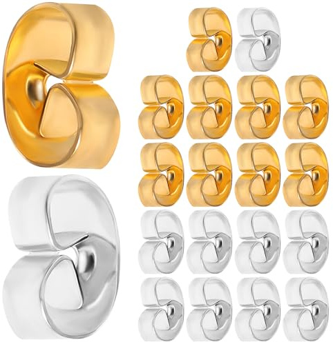 FAVOMOTO 20pcs Ohrstecker Verschluss Goldener Ohrstecker Verschluss Schließe Ohrring Sicherheits für Damen