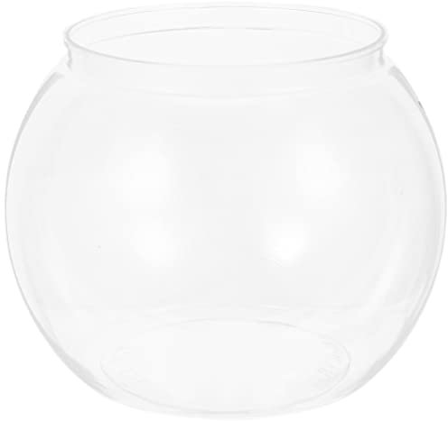 PATKAW Transparent Small Fish Tank Mini Fish Container Plastic Goldfish Bowl Globe Fish Bowl Plastic Fish Vase Fish Bowl Holder Clear Mini Drink Bowl The Pet Portable Office Drinks