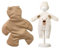 Llorens 1096365 Puppenzubehör für 36cm Puppen, Kleiderset mit brauner Bärendecke, Strampler und Mütze für Babypuppen, Puppenkleidung, Puppendecke