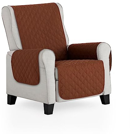 Maxifundas - Gepolsterter Sesselbezug, wendbar, 1-Sitzer/Relax-Sessel, extra weich, braun/beige, Schonbezug für Sessel mit elastischen Befestigungsbändern, Modell Maui