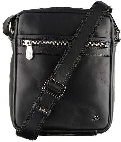 VISCONTI Toscana Collection Colt Leather Messenger Bag TC66 Black
