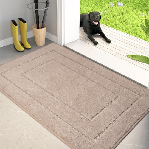PURRUGS Fußmatte Innen, Schmutzfangmatte Waschbar, 80 x 120 cm, rutschfest Eingangsteppich, Hochsaugfähige Fussmatte für Hund, nasse Schuhe und Pfoten