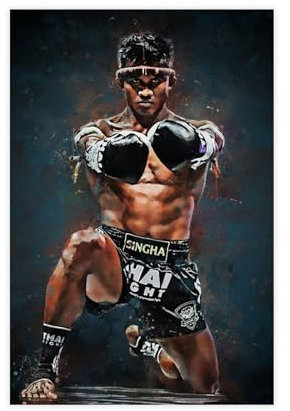 OWNPET Leinwand-Poster, Motiv: König, Muay Thai, Wandkunst, Dekor, Bild, Gemälde für Wohnzimmer, Schlafzimmer, Dekoration, ungerahmt, 30 x 45 cm