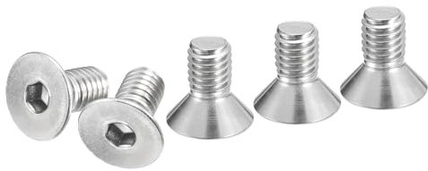 DTGN Tornillos de Cabeza Hexagonal Plana de Acero Inoxidable 304, Rosca Completa, 10 Unidades, 3/8-16 x 3/4, Tornillos de Cabeza Avellanada