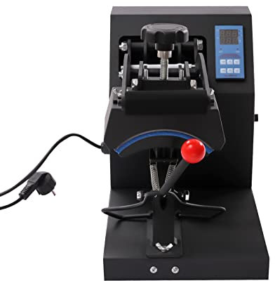 BAOCHADA Kappenpresse Hitzepresse Transferpresse 100W, Wärmepresse Maschine Wärmepresse Transferpresse mit Digital LED Temperatur&Zeitregler Kappe, Heißpressmaschine für Hut Schwarz
