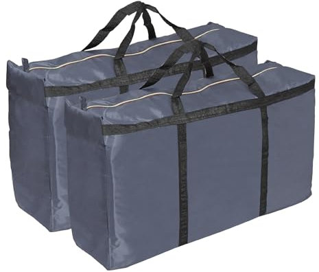 PATIKIL 35 Campeggio Sedia Sostituzione Borsa 2 Pacco 210D Oxford Impermeabile Extra Largo Borsa con Doppie Cerniere Tessuto Stoccaggio Borsa per Viaggio Trasloco Grigio (35x10x21)
