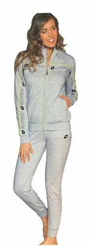 Lotto Tuta Donna in Felpa GARZATA - Tuta Donna Invernale con Zip Intera - Tuta Donna Completa - TUTA DONNA COTONE FELPATO (6034 Grigio, L)
