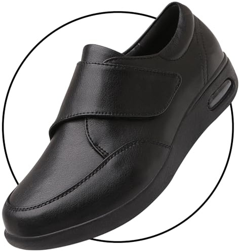 Scarpe per Anziani Donna Impermeabili in Pelle Scarpe Comode Anziani Scarpe Uomo Pianta Larga Pantofole per diabetici Ortopedico Diabetico Slipper