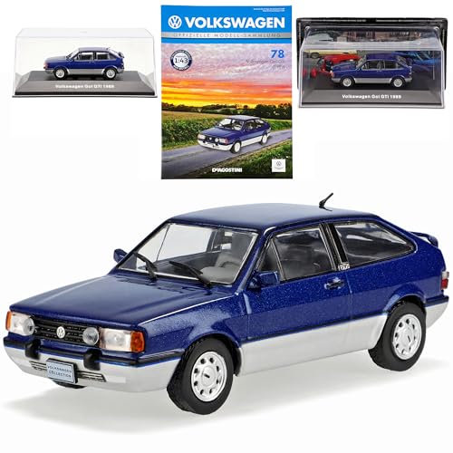 IXO Volkswagen GOL Blau Silber 3 Türer 1981-2022 mit Zeitschrift Nr 78 1/43 DeAgostini Modell Auto