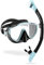 CRESSI Tino + Scilla Black/Ice Cyan - Kombiset Unisex Tino Maske und Schnorchel Scilla, Schwarz/Eisblau, Einheitsgröße