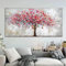 CHAOJIART Affiches et impressions d'art mural d'arbre de vie rose nordique, arbres abstraits, peinture sur toile, images murales pour salon, décoration d'intérieur, 75x150cm (30x59in) sans cadre