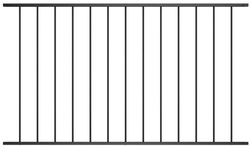Rantry Zaunfeld Pulverbeschichteter Stahl 1,63x1 m Schwarz Hauszaun Model145219