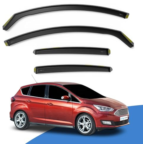 VTRWLMWN 4 Stück Car Comfort Windabweiser, für Ford C-MAX MK2 2011-2020 Reduziert Windturbulenzen Windabweiser-Zubehör die Fahrer und Beifahrerseite Windabweiser