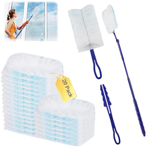 23 Pezzi Ricariche per Spolverino, Catturapolvere Pieghevole Duster Piumini Catturapolvere Ricariche per Spolverino usa e Getta Per la Pulizia Sporco