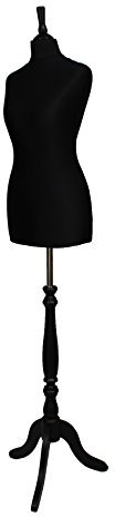 YJKKZQLB Deluxe Größe 8 Schneiderbüste für Damen, SCHWARZ, Jersey, SCHWARZ, Holz, Dreibeinständer