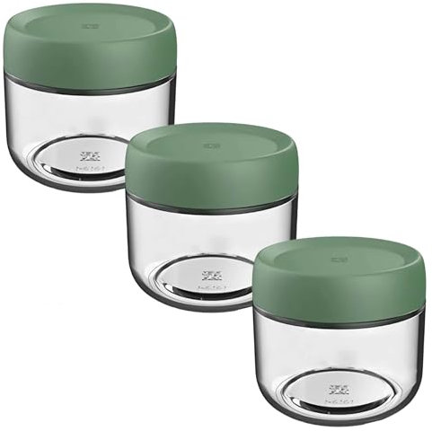 Eidoct Glass Jar with Screw Lid Leakproof Overnight Oats Container, Yogurt Jars, Oatmeal Salad Jars, for Cereals Milk Fruit Condiment Dressing Sauce Snacks Juice (3-Pack 280ml Green)