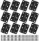 JJWNMLL Bisagras de puerta de madera negra con 74 tornillos de bisagra para muebles del hogar, armarios, cajones, cajones, cajas de madera, 12 unidades