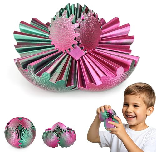 Gear Ball Fidget-Spielzeug, Steampunk-Getriebekugel, Stressabbau für Kinder und Erwachsene, 3D-Druck, einzigartiges, lustiges Geschenk für Weihnachten, weißer Elefant, Strumpffüller (gedämpftes