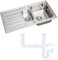 SÄUBER® 970 x 500mm Stainless Steel Kitchen Sink One and Half 1.5 Bowl Inset Drop in Installation, Reversible Drainer, 18/10 Grade Steel Sinks, with Waste Pipe Kit & Free Basket Strainer Waste
