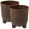 PECZEKO Blumentopf matt, Pflanzkübel mit Beinen, Dekorativer Topf für, groß und klein Pflanzen, 2er-Set blumenkübel, blumenkübel kräutertopf (2 Pack) Braun, ø 14 cm