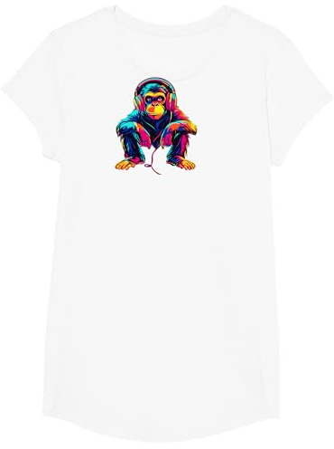 Cooler DJ Affe mit Kopfhörer & Plattenspieler - Musikliebhaber T-Shirt