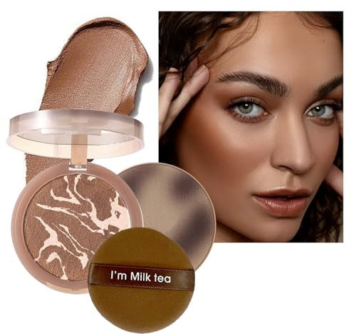 EONFAVE Bronzer Contouring Palette, Bronze Creme Contour mit Schwammpad, Contouring Palette für Gesicht Konturieren, Make Up Palette für 3D Gesicht Kreieren Schminke, für Anfänger und Profis(#02)