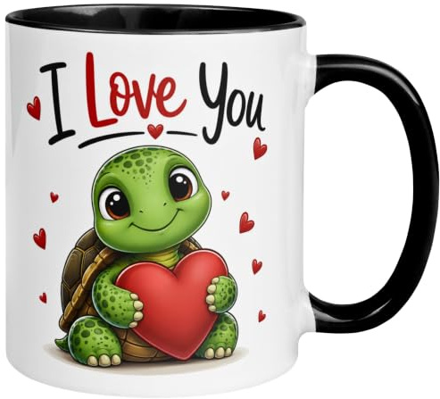 Ich liebe Dich Geschenk Tasse | Schildkröte - I Love You | Jahrestag | Partner Partnerin Freund Freundin Ehefrau Ehemann | Hochzeitstag Valentinstag Weihnachten