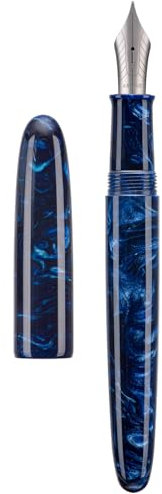 Asvine C80 Fountain Pen #8 Medium Nib Large Handcraft Pen with Converter Pen Box Collection Set (Galaxy Blue)