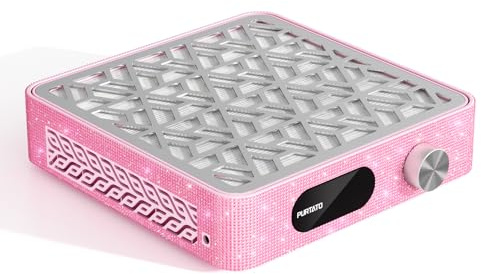Purtato Nail Dust Collector, Powerful Vacuum Fan Vent Dust Collector Extractor Dust Suction Machine for Acrylic Nails Polishing, Nail Salon,Pink Diamond