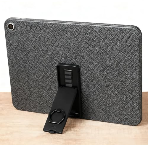 Qianyu Universal Tablet Stand Adjustable Ring Holder Black Tablet Kickstand Adhesive Handle Grip Multi Angle Hand Holder Tablets Attachment for Desk Reader 7-11 Inch Tablets Accessories