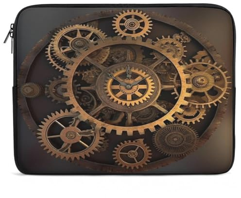 Gears Clock Bronze Century Laptop-Hülle, 17 Zoll, stoßfeste Schutzhülle, 25,4-43,2 cm (10-17 Zoll), Computerhülle, wasserabweisend, Laptop-Aktentasche für Männer und Frauen, kompatibel mit MacBook Air