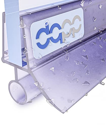 DQ-PP Duschdichtung 50cm – für 6mm - 8mm Glastür Stärke – UK08 – Wasserablaufprofil Wasserabweisprofil – Duschabdichtung Duschwand – Ersatzteile für Duschkabine – Transparent