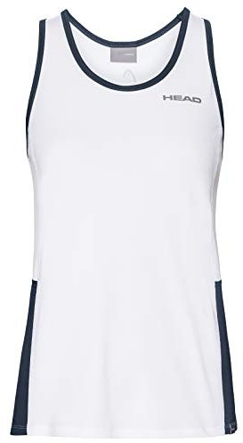 HEAD Mädchen Club Tank Top G T-shirts, White/Darkblue, 152 EU