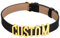U7 Punk Schwarz Choker 19mm Leder Collier Personalisiert Name Halskette mit 18k vergoldet Buchstaben/Zahlen/Zeichen Charms Damen Kinky Outfit Lederhalsband Gotik Modeschmuck für Jahrestag Mutter