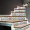 Ambiance Sticker col-stairs-ROS-A930_30x105X3 Pegatinas de Pared, Vinilo, Multicolores, 90 x 105 cm, 6 Unidades
