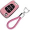 KASER Autoschlüssel Hülle kompatibel für Kia Hyundai Cover TPU Silikon Hochglanz Schutzhülle Schlüsselhülle Fernbedienung Sportage Rio Ceed Picanto Optima iX35 i30 Tucson Schlüsselbund (Pink)