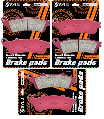 S SYUU Premium Keramiska Motorcykelbromsbelägg Fram & Bak kompatibel med Honda 1800 GL1800 GL1800A GL1800B ABS GOLDWING 2001-2015 VFR 800 A Fi ST 1300 CBR 1100 VTX 1800 Tysta Värmebeständiga FA261FR