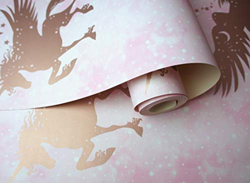 Holden Decor Iridescent Unicorns Pink/Rose Gold 90951