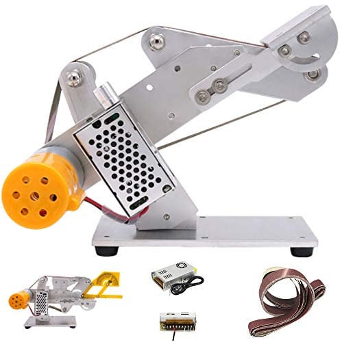 Huanyu Micro Belt Sander Electric DIY Belt Grinder 799 Motor Knife Grinding Tool (30mm, 360W Adapter)
