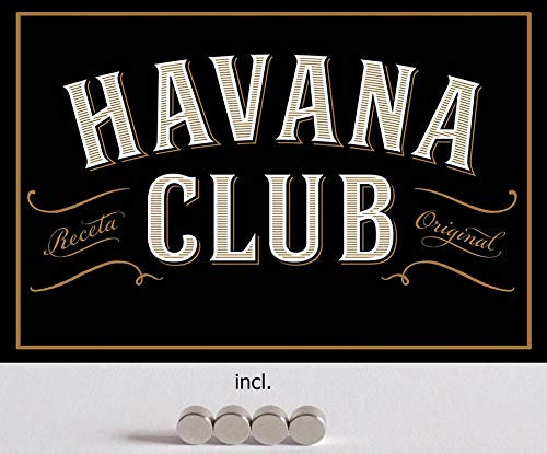 Blechschild 20x30cm gewölbt incl. 4 Magneten Havana Club Deko Geschenk Schild