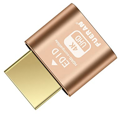FUERAN Dummy Plug Headless Ghost Display Emulator Premium Aluminum PC HDMI-Compatible(Fit Headless-1920x1080 New 4RD@60Hz) (4K-1P)