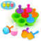 KATELUO Mini Moule à Glace en Silicone, Popsicle Moules DIY Réutilisable, 7 Moules à Glaçons, en 9 Tige en Plastique Colorés, pour Popsicles, Crèmes Glacées, Sorbets, Nourriture pour Bébé etc (Vert)